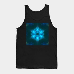 Psychedelic Kaleidoscope Blue Snowflake Tank Top